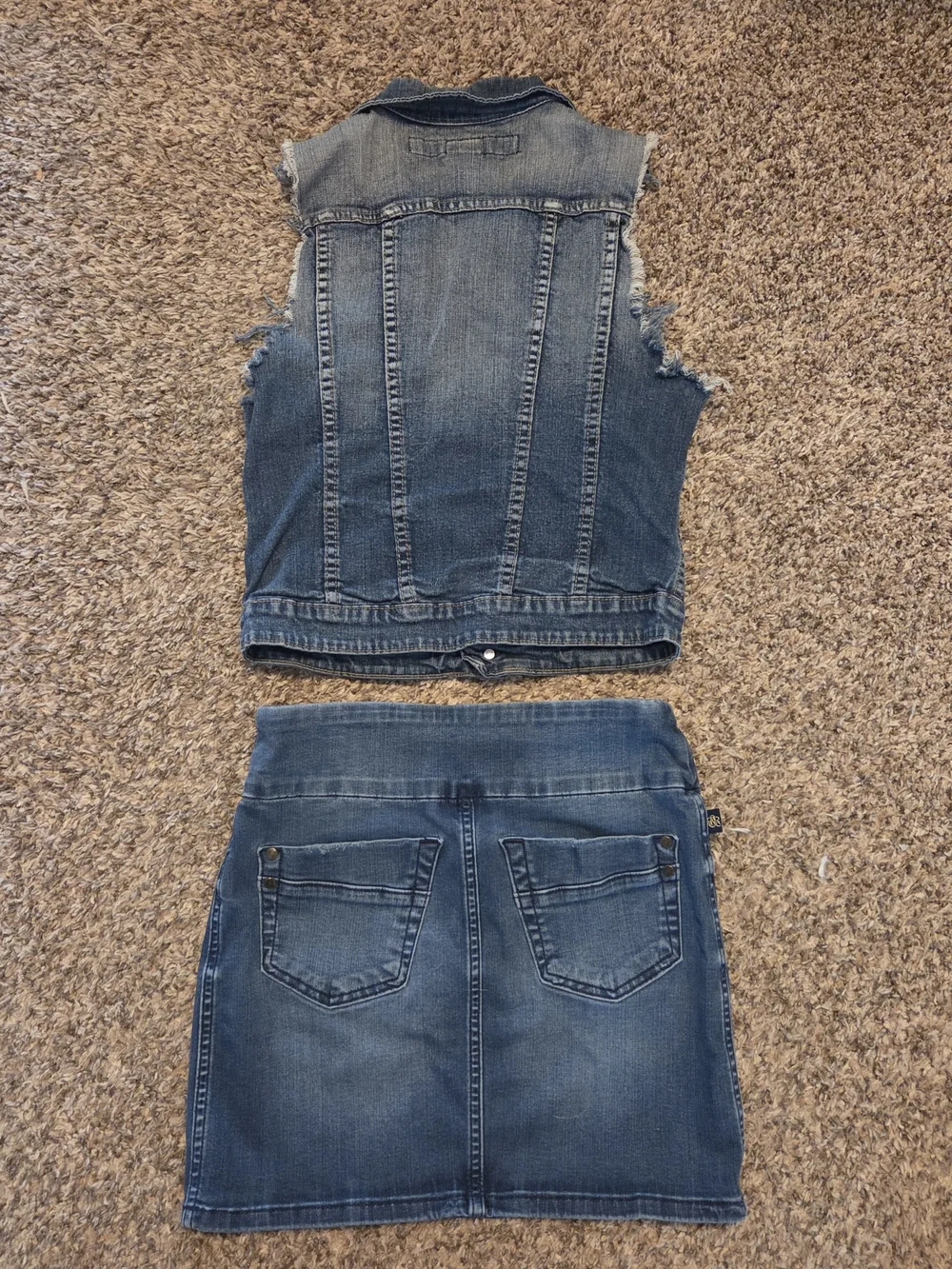 Denim Vest and Skirt Combo